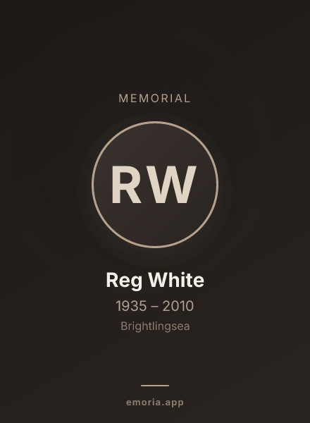 Memorial portrait of Reg White