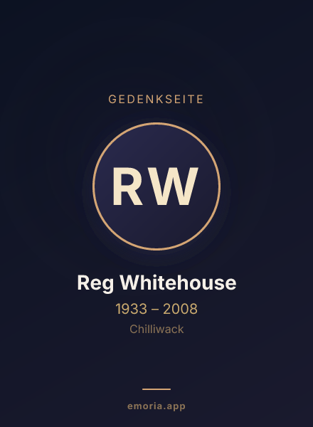 Gedenkportrait von Reg Whitehouse