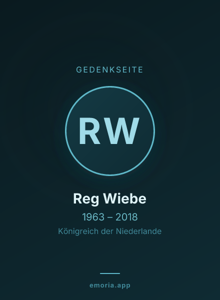 Gedenkportrait von Reg Wiebe