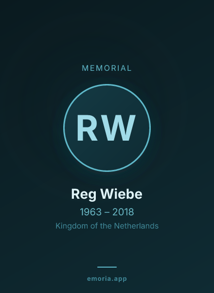 Memorial portrait of Reg Wiebe