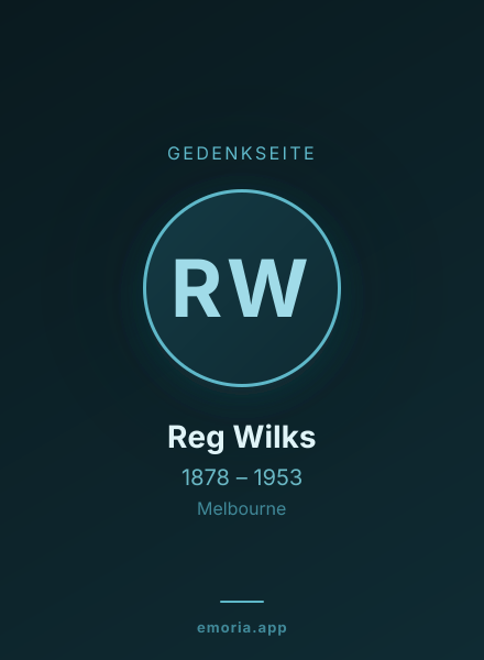 Gedenkportrait von Reg Wilks