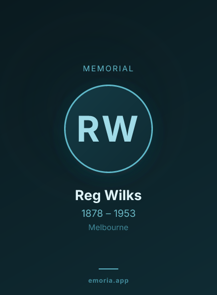 Memorial portrait of Reg Wilks