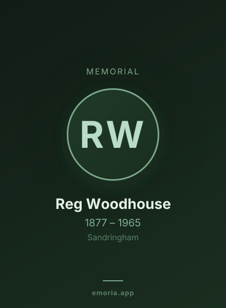Memorial portrait of Reg Woodhouse
