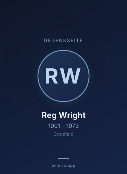 Gedenkportrait von Reg Wright