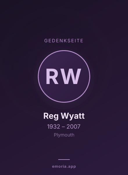 Gedenkportrait von Reg Wyatt