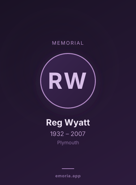 Memorial portrait of Reg Wyatt