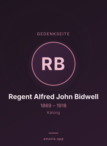 Gedenkportrait von Regent Alfred John Bidwell