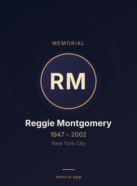 Memorial portrait of Reggie Montgomery