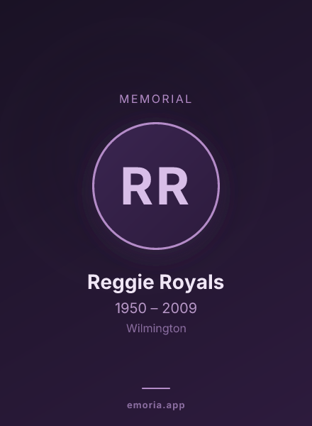 Memorial portrait of Reggie Royals