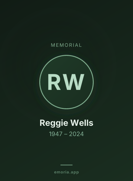 Memorial portrait of Reggie Wells