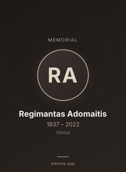 Memorial portrait of Regimantas Adomaitis