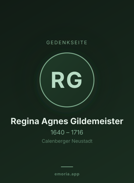 Gedenkportrait von Regina Agnes Gildemeister