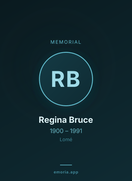 Memorial portrait of Regina Bruce