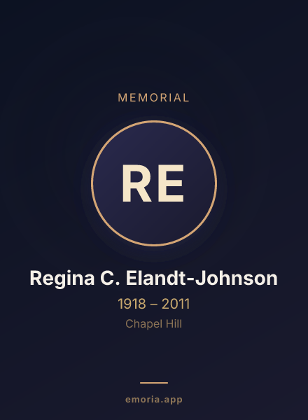 Memorial portrait of Regina C. Elandt-Johnson
