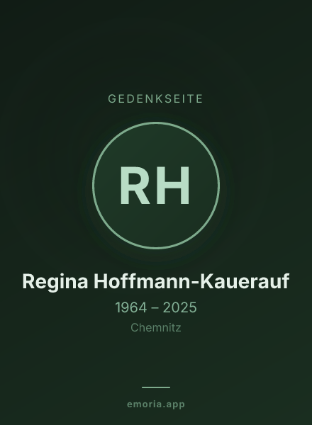 Gedenkportrait von Regina Hoffmann-Kauerauf