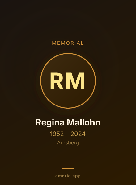 Memorial portrait of Regina Mallohn