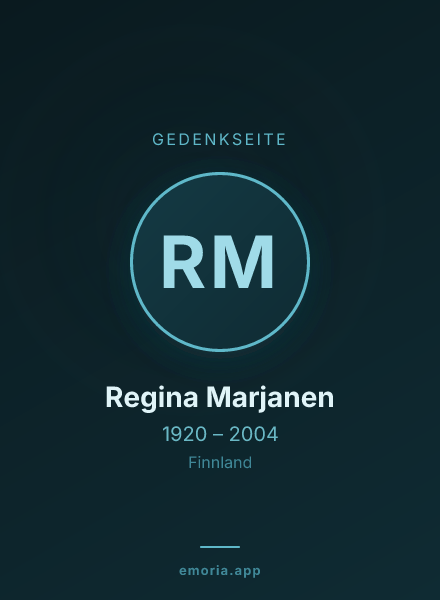 Gedenkportrait von Regina Marjanen