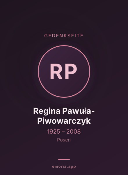 Gedenkportrait von Regina Pawuła-Piwowarczyk