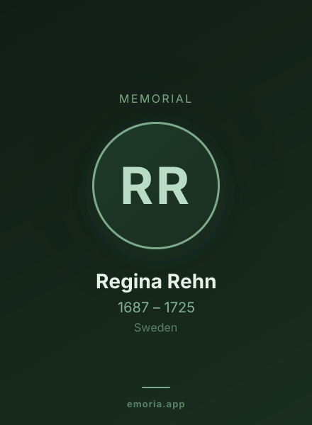 Memorial portrait of Regina Rehn