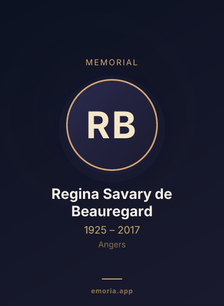 Memorial portrait of Regina Savary de Beauregard