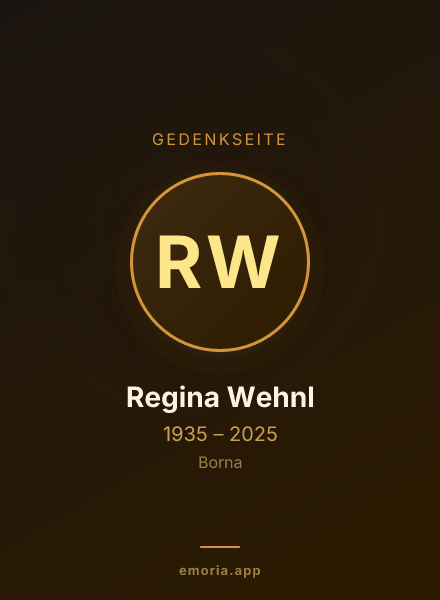 Gedenkportrait von Regina Wehnl