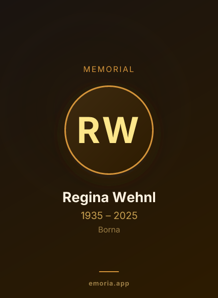Memorial portrait of Regina Wehnl