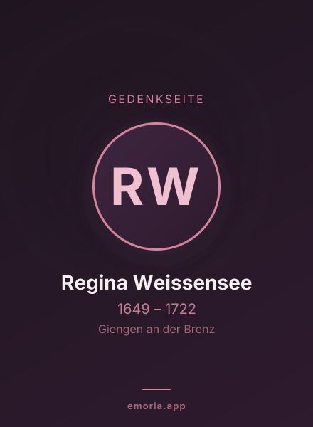 Gedenkportrait von Regina Weissensee