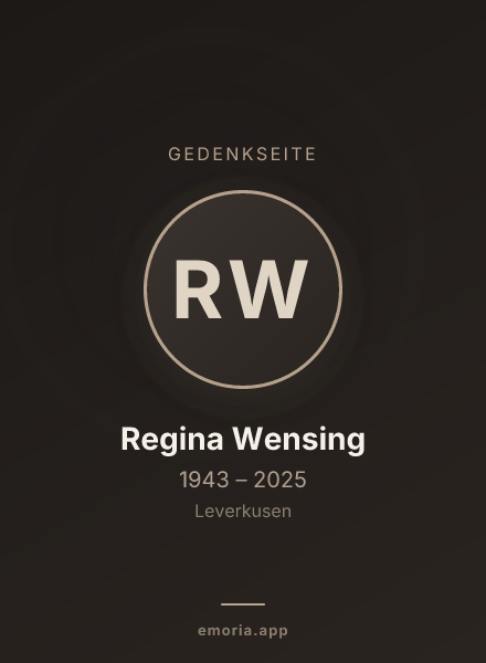 Gedenkportrait von Regina Wensing