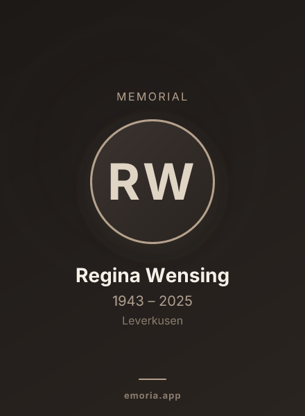 Memorial portrait of Regina Wensing