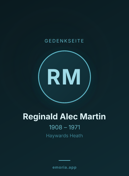 Gedenkportrait von Reginald Alec Martin