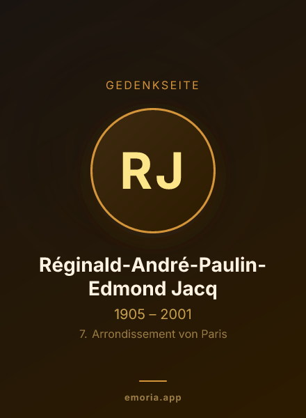 Gedenkportrait von Réginald-André-Paulin-Edmond Jacq
