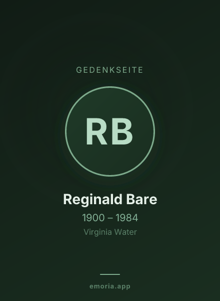 Gedenkportrait von Reginald Bare