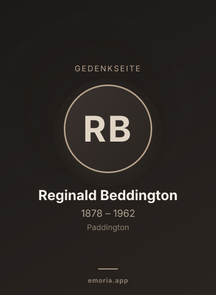 Gedenkportrait von Reginald Beddington