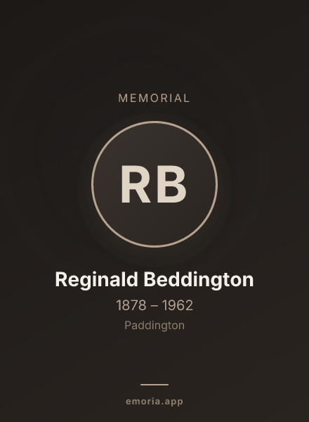 Memorial portrait of Reginald Beddington