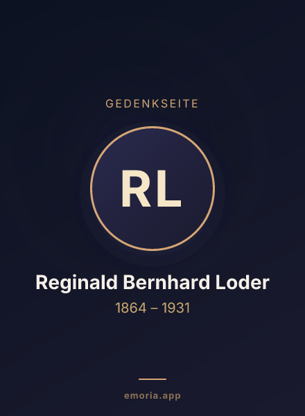 Gedenkportrait von Reginald Bernhard Loder