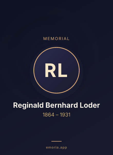 Memorial portrait of Reginald Bernhard Loder