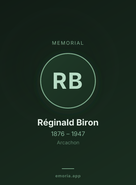 Memorial portrait of Réginald Biron