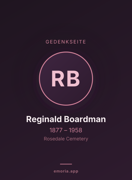 Gedenkportrait von Reginald Boardman