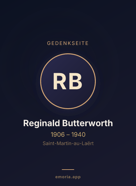 Gedenkportrait von Reginald Butterworth