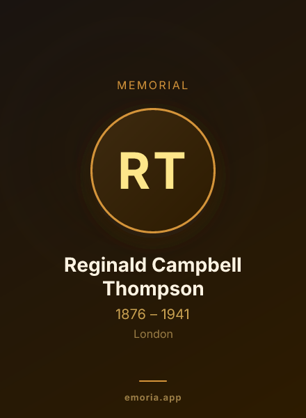 Memorial portrait of Reginald Campbell Thompson