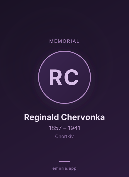 Memorial portrait of Reginald Chervonka