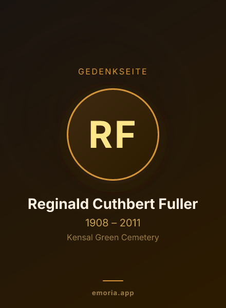 Gedenkportrait von Reginald Cuthbert Fuller