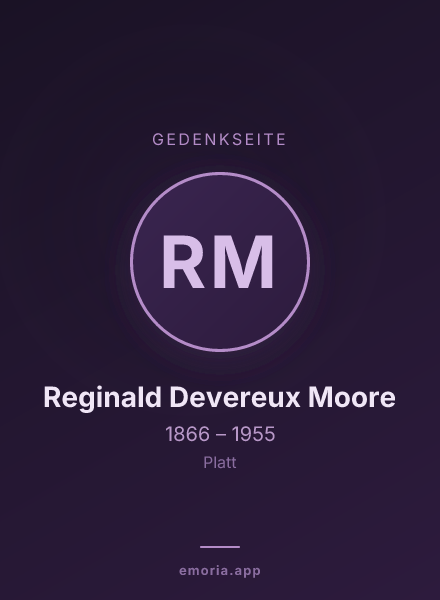 Gedenkportrait von Reginald Devereux Moore