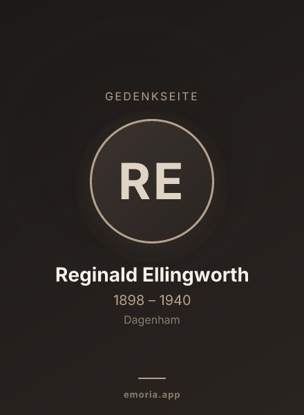 Gedenkportrait von Reginald Ellingworth