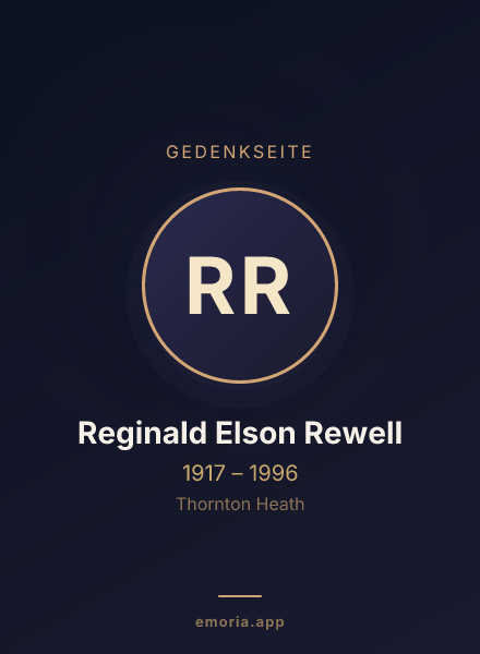 Gedenkportrait von Reginald Elson Rewell