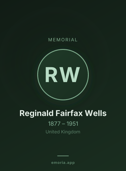 Memorial portrait of Reginald Fairfax Wells