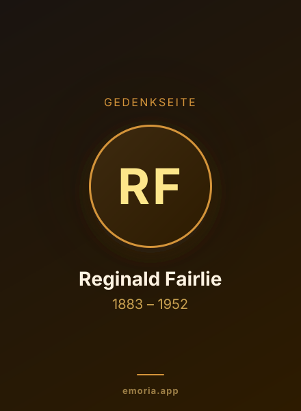 Gedenkportrait von Reginald Fairlie