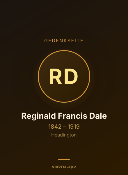 Gedenkportrait von Reginald Francis Dale