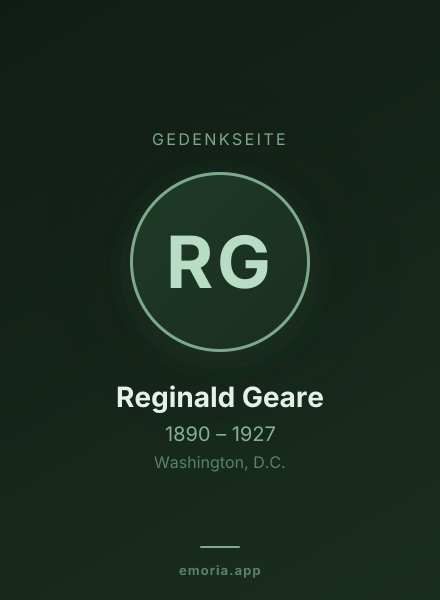 Gedenkportrait von Reginald Geare
