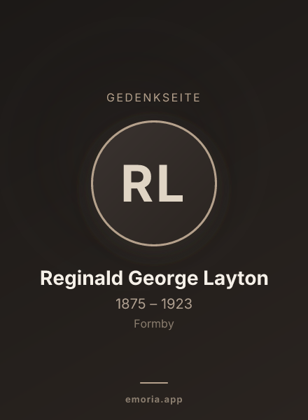 Gedenkportrait von Reginald George Layton